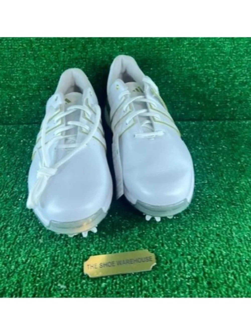 Men's Adidas Tour360 24 Boost White Gold Golf Spikes Shoes IE3367 Size 9